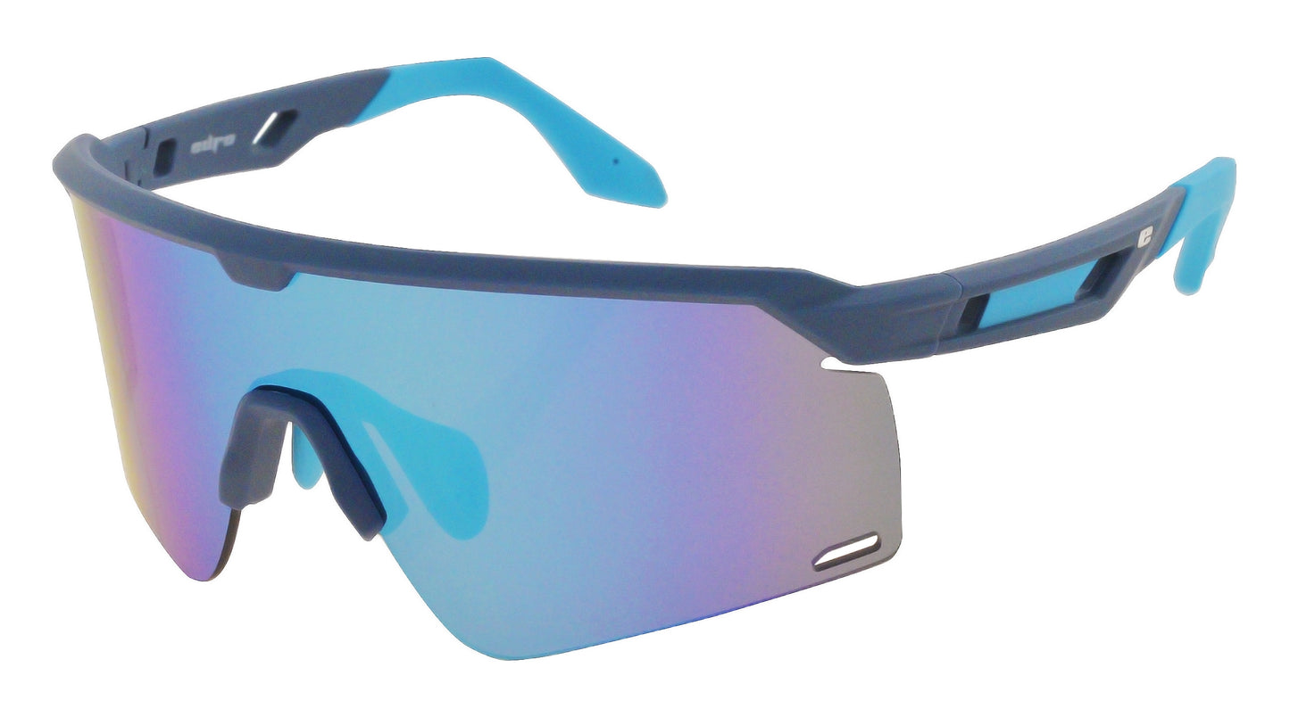 RUSH SUNGLASSES - Blue frame with Grey lenses & Blue mirror coating