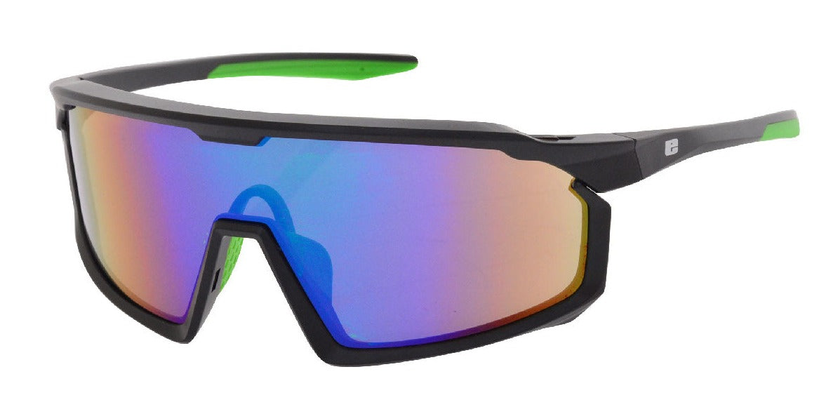 FORTITUDE SUNGLASSES - Black frame with Grey lenses & Green mirror coating