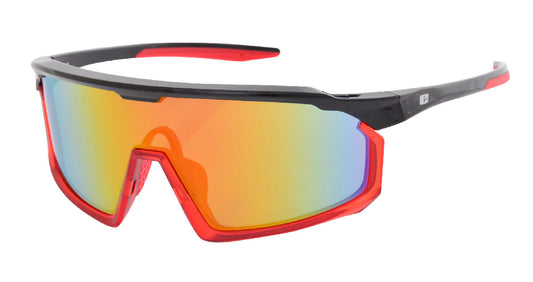 FORTITUDE SUNGLASSES - Black frame with Grey lenses & Red mirror coating