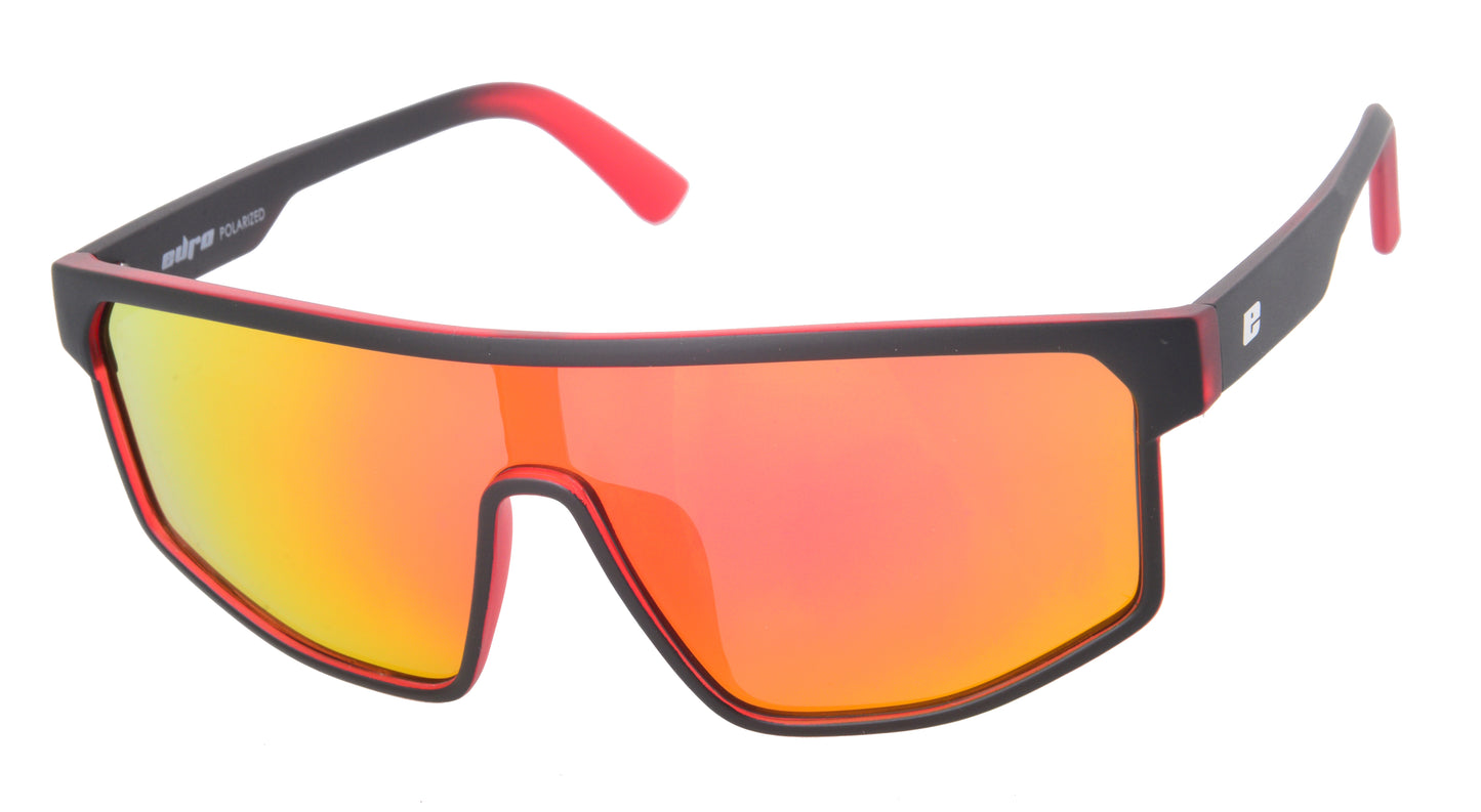 CAVERN SUNGLASSES - Black/Red gradient frame with Grey lenses & Red mirror coating