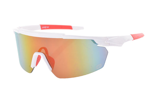 BLADE SUNGLASSES - White frame with Grey lenses & Red mirror coating
