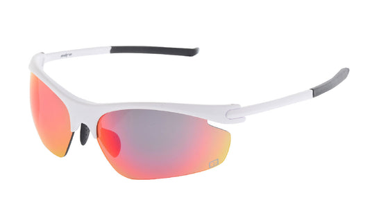 ARROW SUNGLASSES - White frame with Grey lenses & Red mirror coating