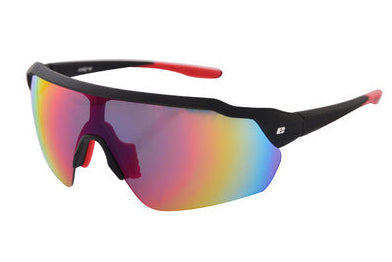BREEZE SUNGLASSES - Black frame with Grey lenses & Red mirror coating