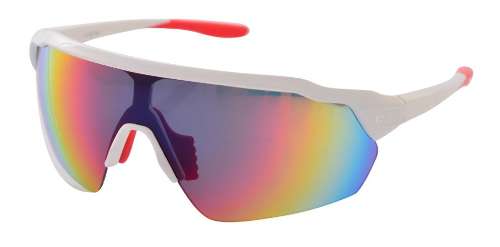 BREEZE SUNGLASSES - White frame with Grey lenses & Red mirror coating