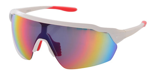 BREEZE SUNGLASSES - White frame with Grey lenses & Red mirror coating