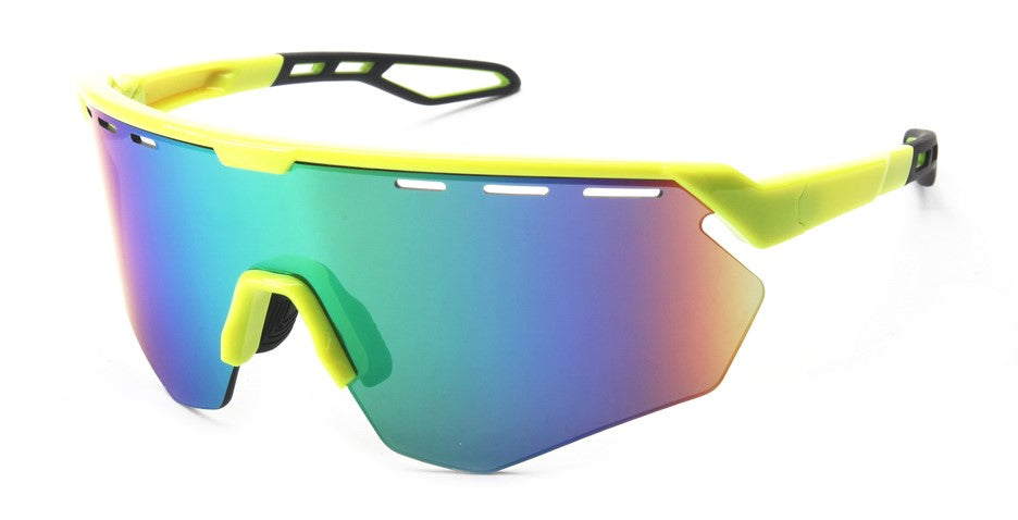 SURGE  SUNGLASSES - Yellow frame with Grey lenses & Green mirror coating