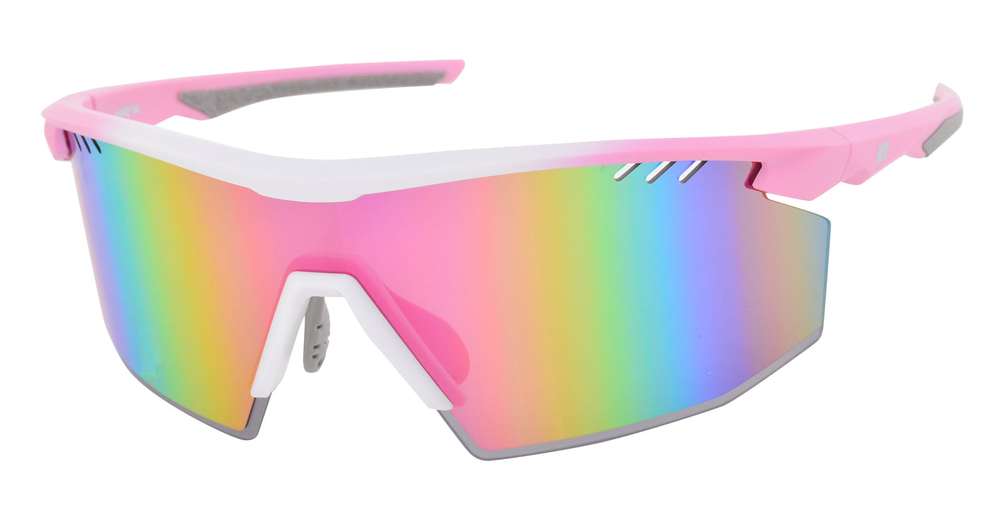 ZOOM - White/Pink frame with Grey lenses & mirror coating