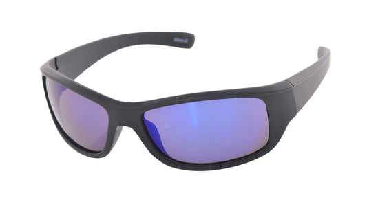 WRAP - Kids Black frame with Grey lens & Blue mirror coating