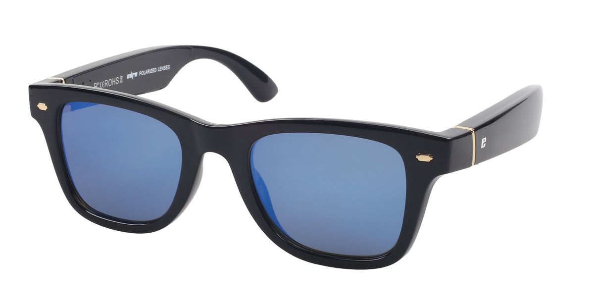 EURO "BEATS" SMART GLASSES - Black frame with Grey Polarized Lenses & Blue Mirror Coating