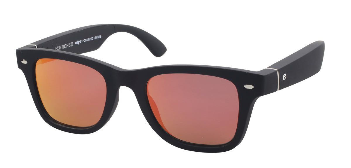 EURO "BEATS" SMART GLASSES - Black frame with Grey Polarized Lenses & Red Mirror Coating