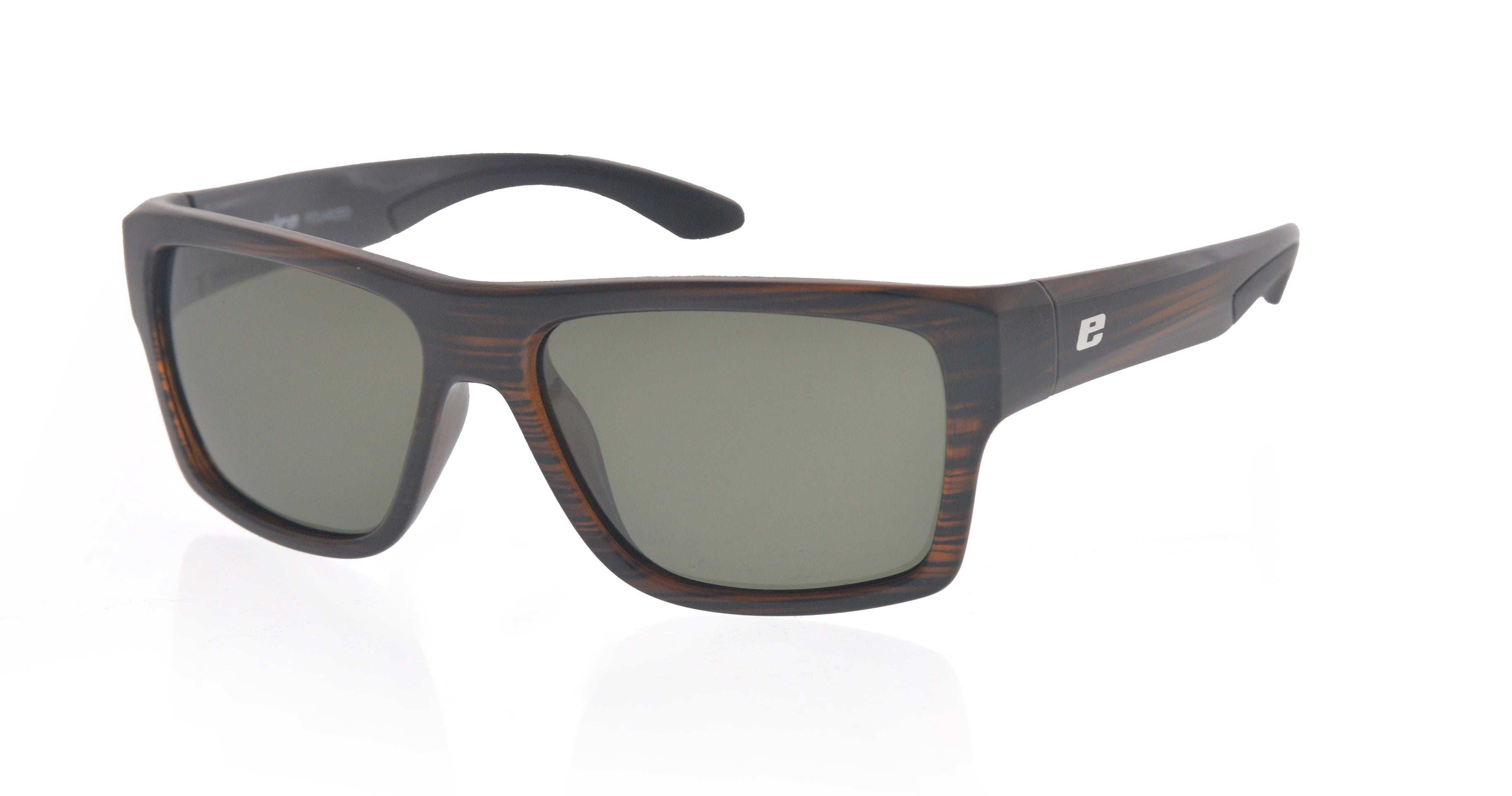 FLOW SUNGLASSES - Brown Fibre frame with Green polarized lenses