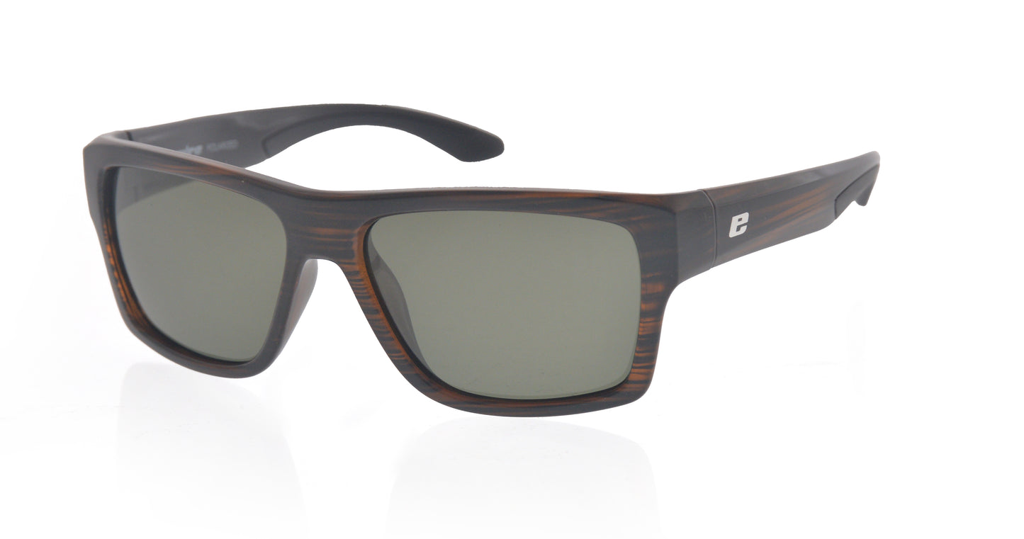 FLOW SUNGLASSES - Brown Fibre frame with Green polarized lenses