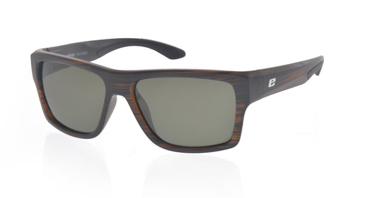 FLOW SUNGLASSES - Brown Fibre frame with Green polarized lenses