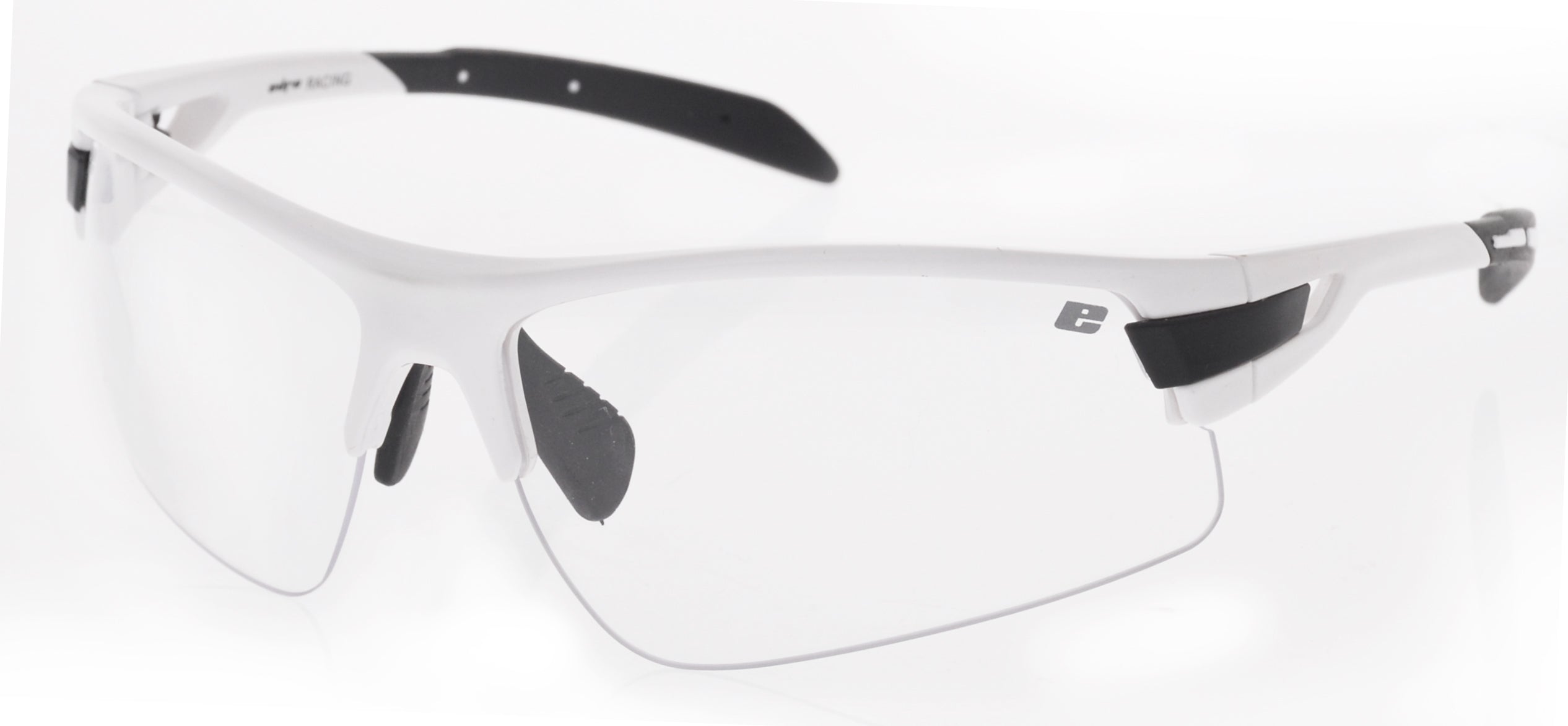 DESCENT SUNGLASSES - White frame with Clear to Grey Photochromatic lenses